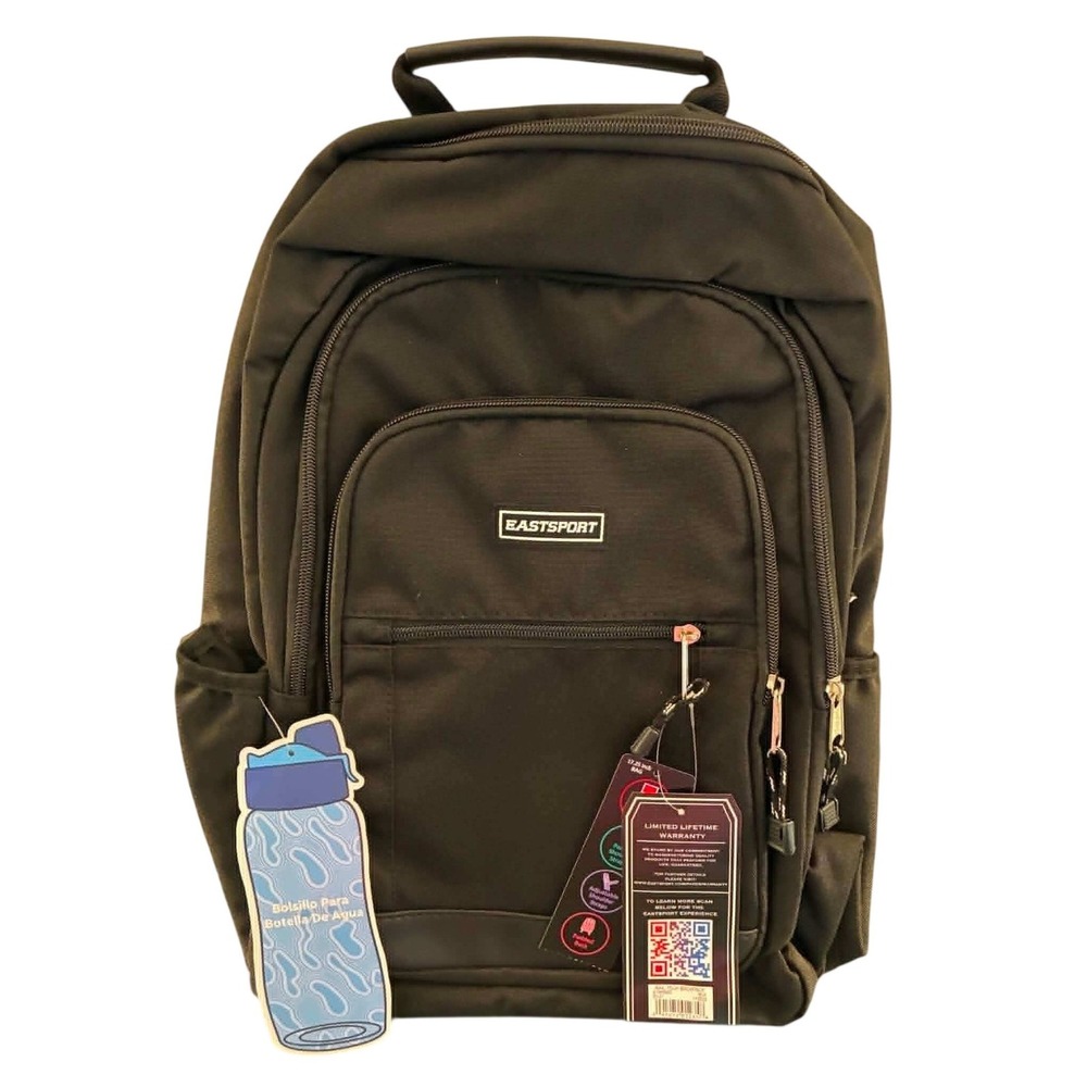 Eastsport Rail Tech Backpack Unisex OS Black NEW Laptop Sleeve Water Resistant